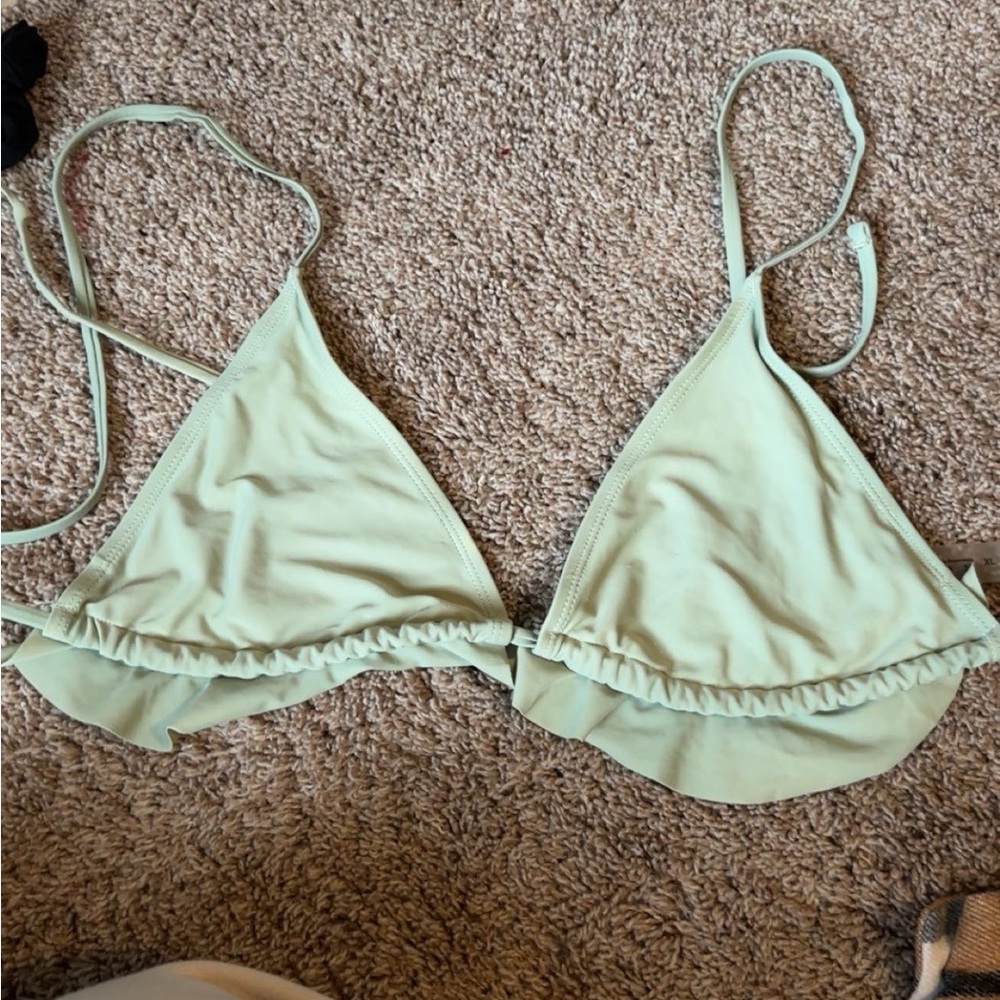 Mint Green Ruffled Bikini Top